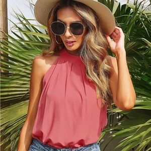 EUC SHEIN high neck tank top in dusty pink